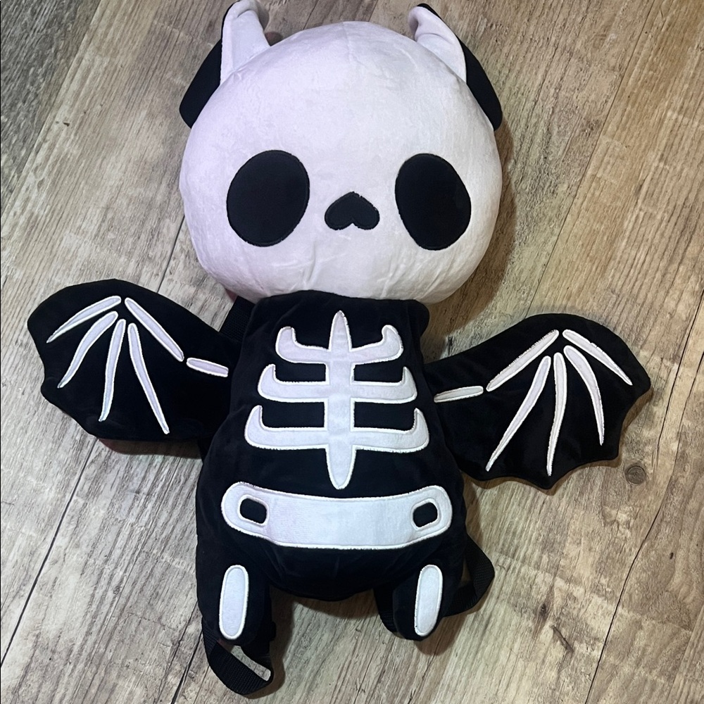 Spookville critters Black and White Skeleton Bat Plush Toy